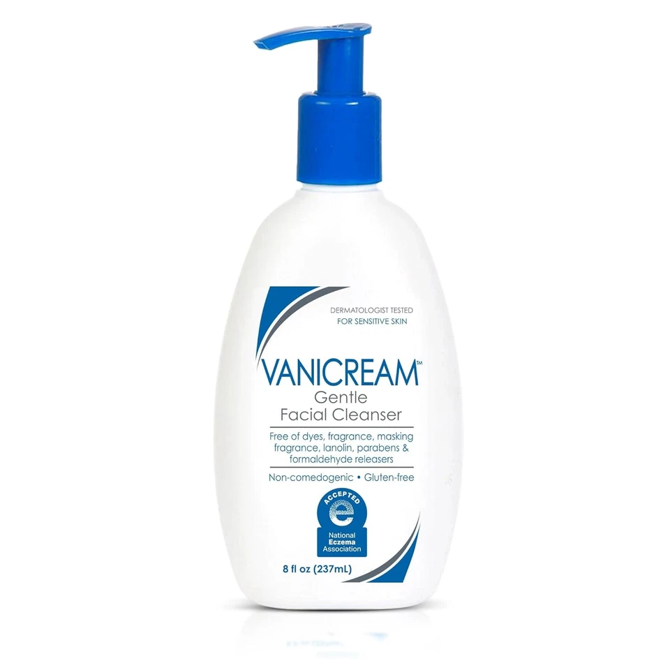 Vanicream Gentle Facial Cleanser for Sensitive Skin With Pump Dispenser 8 Ounce