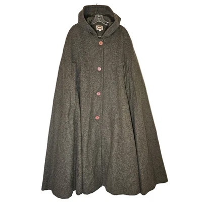 Poncho de lana Banana Republic vintage talla única verde militar con capucha OS Foto 1 de 4