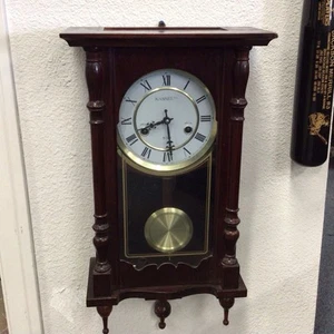 Vintage Kassel Regulator Wall Clock 31 Day With Key Runs Perfectly - Picture 1 of 6