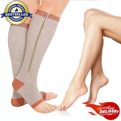 Easylife Vital Socks Zip Closure Compression Stockings Flight Socks L/XL - Image 1 of 4