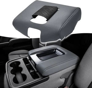 Center Console Armrest Cover Fits Chevy Silverado & GMC Sierra 14-18 Dark Gray - Picture 1 of 7