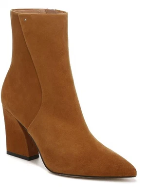 FRANCO SARTO Womens Brown Vesi Pointed Toe Block Heel Leather Booties 7.5 M - Image 1 of 4