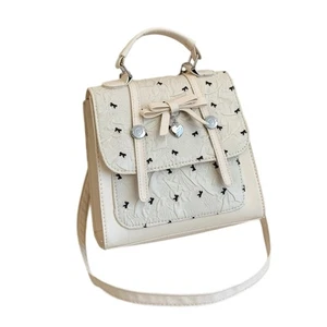 Small Shoulder Purse With Lace Accent Lightweight Practical PU Crossbody Bags - Picture 1 of 11