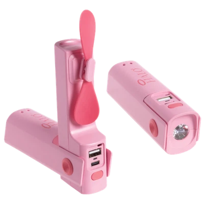 HALO 2 件 FanPal 2,000mAH 移动电源带风扇和灯 (2 包) — 第 1/4 张图片