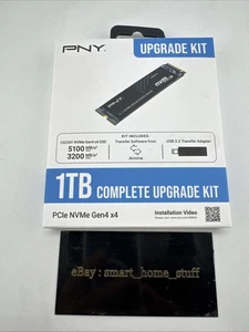 New PNY 2280mm Complete Upgrade Kit 1TB M.2 NVMe Gen 4.0 x 4 SSD - Picture 1 of 2