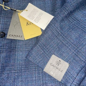 NWT CANALI Kei Blue Silk Wool Tweed Sport Coat Blazer 40 / 58 L - Picture 1 of 11