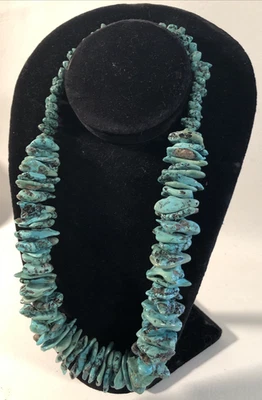 LARGE Turquoise NUGGET Necklace Sterling Silver Biker Clasp by Cactus Mountain - Image 1 of 4
