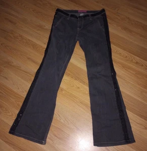 womens light black jeans size 7/8 sequins on sides and around waist - Picture 1 of 3