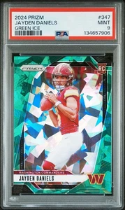 Panini Prizm 2024 - Rookies Jayden Daniels #347 Green Ice Prizm (RC) PSA 9 - Imagen 1 de 2