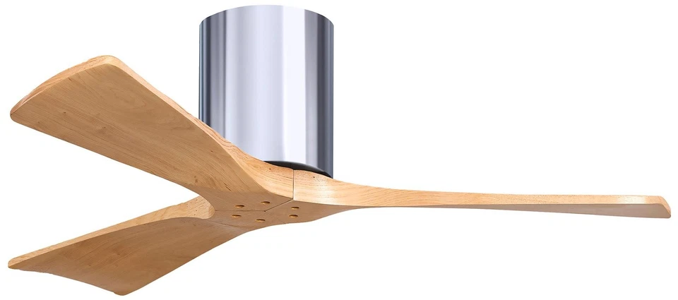 42" Irene-3H Polished Chrome and Light Maple Ceiling Fan - Image 1 of 1