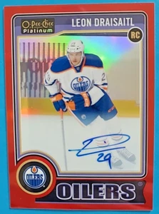 2014-15 Leon Draisaitl OPC O-PEE-CHEE Platino Rookie Autografo RC #RA5 Auto/50 - Foto 1 di 3