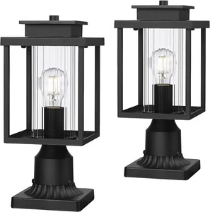 Osimir Outdoor Post Light 2 Pack, 1-Light Exterior Post Lantern with Pier Mount  - Picture 1 of 8
