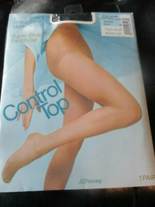 Pantimedias modeladoras JC PENNEY vintage de nailon AZUL MARINO - años 80 - talla LARGA - Imagen 1 de 2