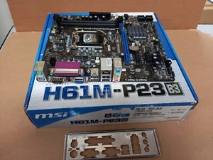 MSI H61M-P23 LGA1155 2 DDR3, serial port parallel port D-Sub. MATX - Picture 1 of 3
