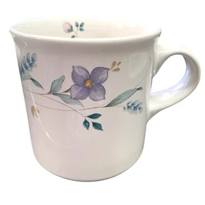 Pfaltzgraff USA April Cup Mug White Purple Flowers - Picture 1 of 5