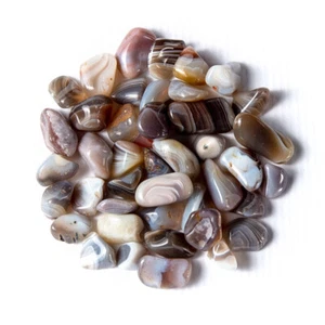 1/4 lb Tumbled Gray Botswana Agate Gemstone Crystals 35-50 Stones Gem Specimens - Picture 1 of 6