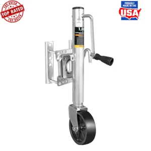 1000 lb Trailer Jack W/ Wheel Heavy Duty Height Adjustable Boat RV ATR39001B New - Picture 1 of 8