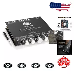 Advanced Bluetooth Power Amplifier with Subwoofer and Bass Controls - 220W+350W - Picture 1 of 8