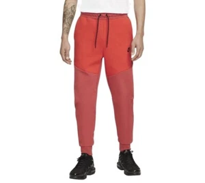 Nike Tech Fleece Jogger Pants Sweatpants Red Orange CU4495-662 Men's Sz Large - Picture 1 of 3