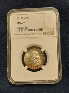 New Listing 1958 25c MS67 Toned NGC - Picture 1 of 2