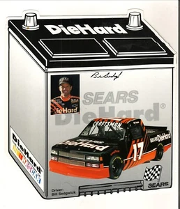 Tarjeta fotográfica troquelada 8x9 de camión Sears Diehard Craftsman 1996 autógrafo Bill Sedgwick - Imagen 1 de 1