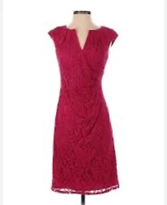 Black Saks Fifth Avenue Azelea Pink Lace Dress NWT MSRP $140 Size 2 - Picture 1 of 10