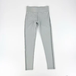 Buff Bunny Gray Nylon Stretch Full Length Athletic Leggings Pants Womens M - Picture 1 of 6