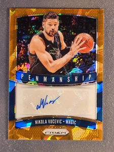 2019-20 Panini Prizm Penmanship #PM-NVC Nikola Vucevic Orange Ice Prizm Auto SP - Picture 1 of 2