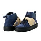 Sneakers Shoes Cavalli Class Men's Blue Suede Leather High Top Fashion