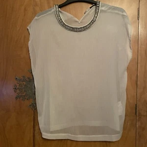 Grey Sisley Top with diamanté neck - Picture 1 of 2