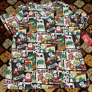 Rudolph The Red Nosed Rentier Comic Weihnachten Urlaub Peeling Top Größe Medium Neu - Bild 1 von 6