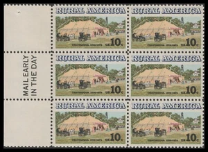 USA 1505 Rural America Chautauqua 10c Mail early block 6 L MNH 1974 - Bild 1 von 1