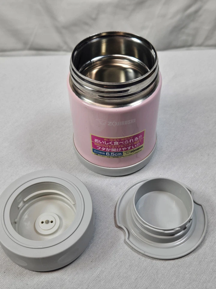 Tarro de comida Zojirushi rosa de acero inoxidable SW-EAE35-PA .35L 11,8 oz termo aislante Foto 1 de 4