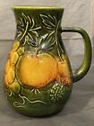 Scheurich Pitcher 419-14 Vintage West Germany Pottery Fruit Glazed Jug Vase 1970