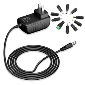 6V 2A 1.5A 1A 0.5A 0.3A Adapter + 10 Interchangeable DC Plug For 100mA ~2000mA - Picture 1 of 5