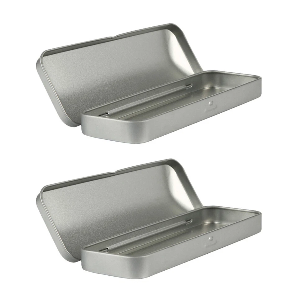 2 Pcs anime pencil case Hinged Tin Box Container Tinplate Stationery Box Metal - Image 1 of 4