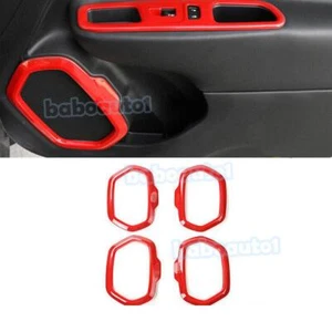 4PCS Inner Door Speaker Ring Cover Trim Frame Fit For Jeep Renegade 2016-2021 - Imagen 1 de 16