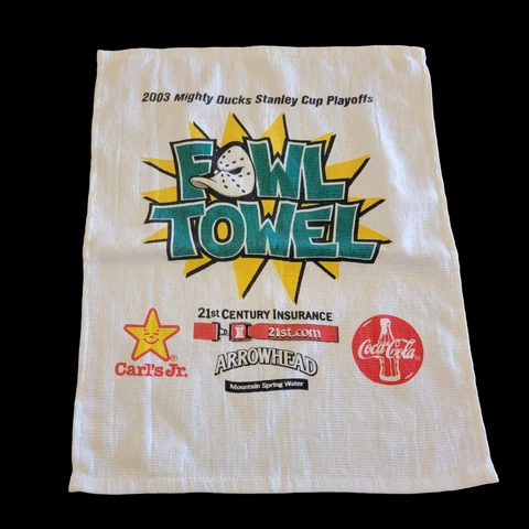 2003 Anaheim Mighty Ducks Stanley Cup Playoffs Fowl Towel Arrowhead Pond promo Cover