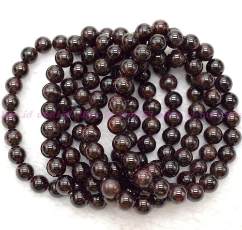 VALENTINO Lotto Ingrosso 6 Pezzi Granato Naturale 7 8mm 7 5” Cristallo Guarigione Bracciale Elastico