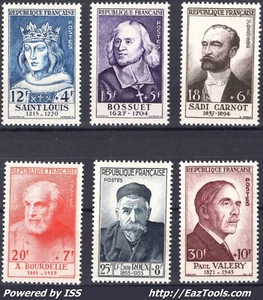 FRANCE SERIE PERSONNAGES CELEBRES N° 989/994 NEUF  * AVEC CHARNIERE - Picture 1 of 2