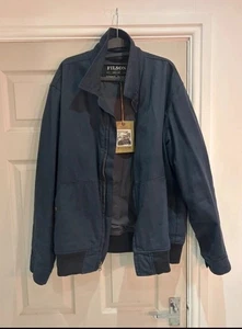 Filson Dry Wax Work Jacket Dusk Navy Blue XL Men’s Waxed Cotton  - Picture 1 of 14