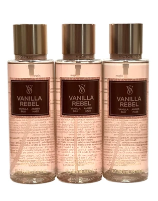 NEW 3 VICTORIA'S SECRET VANILLA REBEL WOMEN FRAGRANCE MIST BODY SPRAY 8.4 FL OZ - Image 1 of 4