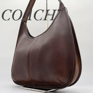 COACH 9025 Old Coach Ergo Brown Leather Shoulder Bag Vintage From Japan Used USA - Picture 1 of 10
