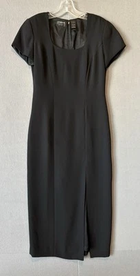 Lix Claiborne women Black Short sleeve midi side slit formal dress size Petite 4 - Image 1 of 4