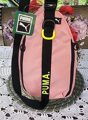 Bolso Bandolera PUMA Prime Street Rosa Con Logo Amarillo Neón Nuevo Con Etiquetas  Foto 1 de 4