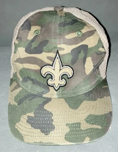 New Orleans Saints Woodland Camo Snapback Baseball Cap Hat NFL Salute To Service - Picture 1 of 13