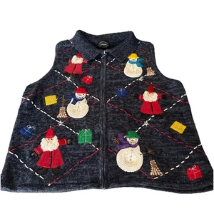Designer Original Studio Weihnachtsweste Größe M Schneemänner - Bild 1 von 3