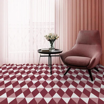 Azulejo de piso pelar y pegar, piso de vinilo autoadhesivo, piso rojo pelar y pegar... Foto 1 de 4