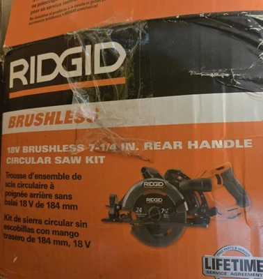 RIDGID 18V Brushless Rear Handle Circular Saw Kit 7-1/4" Cordless  8 Ah NEW - Image 1 of 4