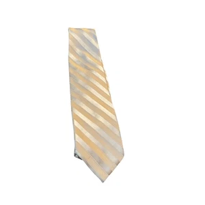 Pierre Cardin Men Formal Necktie 58"Lx3.5"W Gold Striped Neck Tie Hand Made - Picture 1 of 9